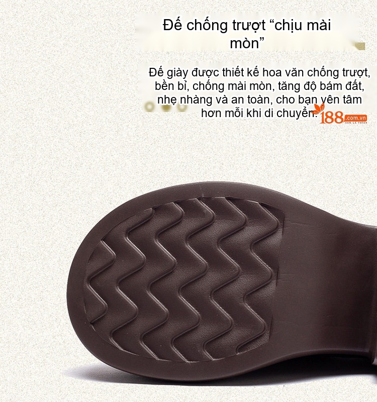 Giày Oxford Nữ Da Bò Chiều Cao Đế Khoảng 5cm Màu Đen, Nâu chi tiết 5