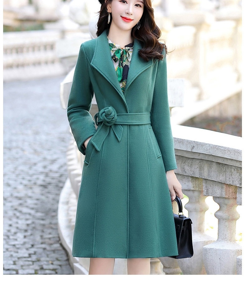 Set Bộ Áo và Chân Váy Dài Tay Nữ Chất Liệu Dạ Mềm Mại Màu Hồng, Vàng chi tiết 34