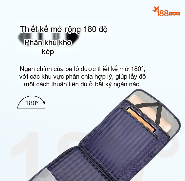 Balo Da Bò Công Sở Du Lịch Đựng Laptop 15.6 Inch Màu Đen chi tiết 6