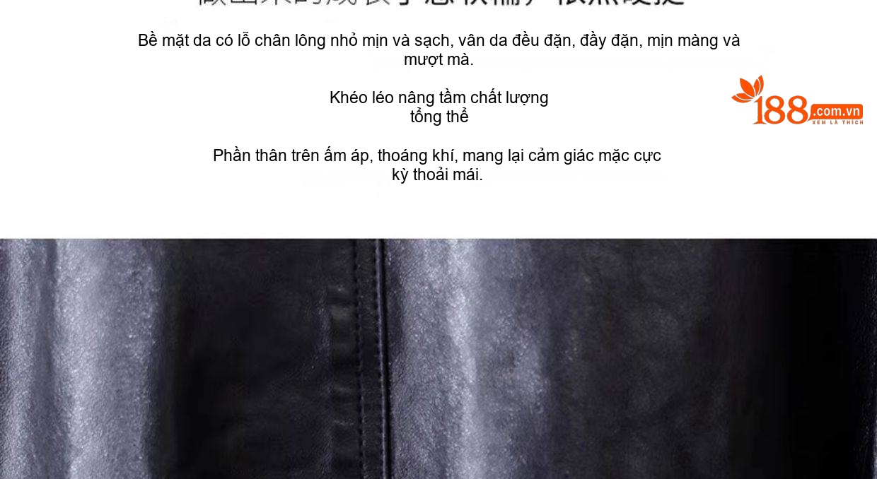 Áo Khoác Da Thật Nữ Kiểu Ngắn Dáng Bomber Da Cừu chi tiết 11