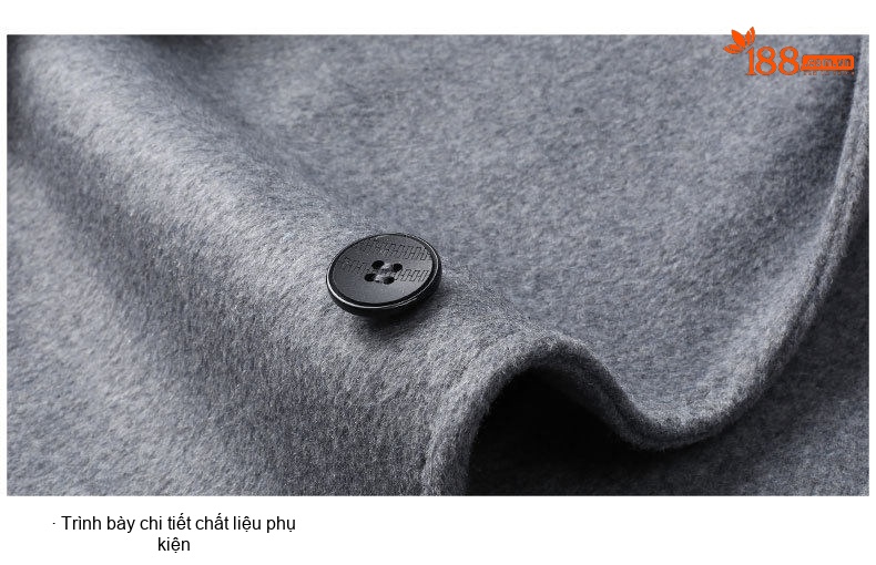 Áo Khoác Dạ Nam Dáng Dài Vừa Vặn Cổ chữ Vest Hai Mặt Cotton Màu Đen, Xám, Nâu chi tiết 26