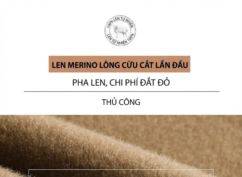 Áo Khoác Dạ Nam Dáng Dài Thắt Eo Hai Hàng Khuy Dày Dặn Phong Cách Hàn Quốc Màu Be, Đen chi tiết 2