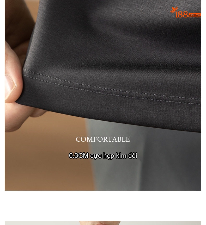 Áo Thun Dài Tay Nam Cotton Lụa Mềm Mịn Cao Cấp Màu Trắng, Đen, Xám chi tiết 17