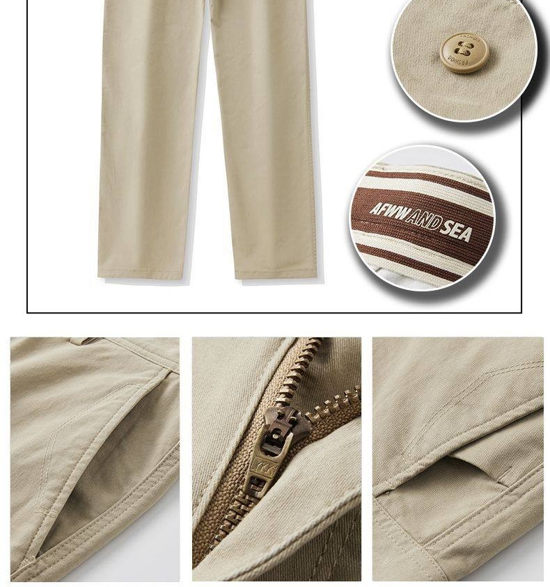 Quần Dài Cotton Nam Dáng Ôm Vừa Vặn Phong Cách Thời Trang Công Sở Màu Be chi tiết 7