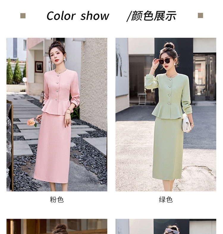 Set Áo Blazer và Chân Váy Công Sở Thanh Lịch Màu Trắng, Xanh, Hồng, Đen chi tiết 10