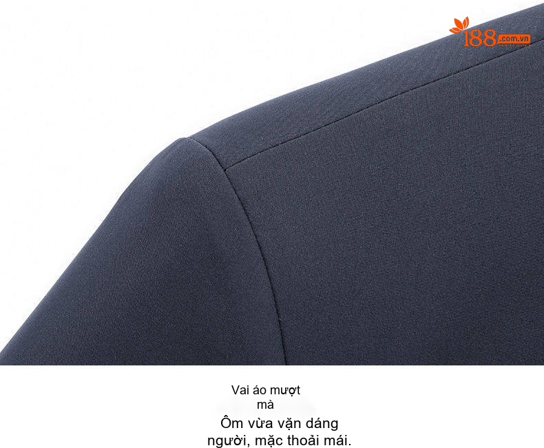 Áo Khoác Nam Mỏng Cổ Trụ Dáng Suông Phong Cách Lịch Sự Màu Xanh Navy, Kem chi tiết 24