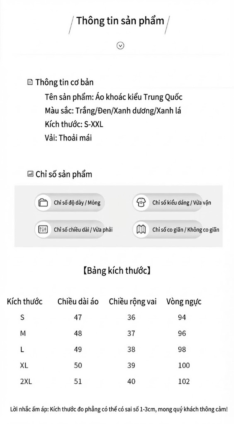 Áo Khoác Cardigan Nữ Kiểu Trung Quốc Tân Thời Thượng, Mỏng, Tay Lỡ Màu Xám, Đen, Xanh Lá, Trắng... chi tiết 8