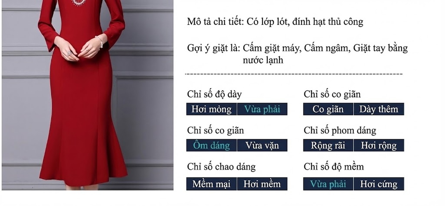 Váy Dạ Hội Dáng Dài Tay Dài Đính Hạt Châu Sang Trọng Màu Đỏ chi tiết 2