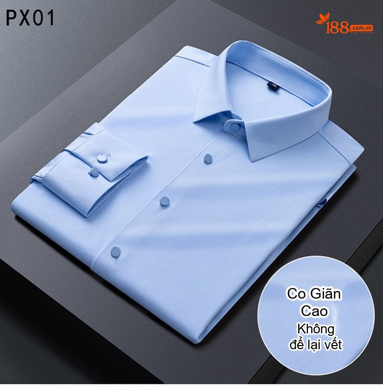 Áo Sơ Mi Nam Dài Tay Co Giãn Cao Cấp Phong Cách Lịch Lãm Màu Đen, Xanh, Xám, Xanh Dương... chi tiết 8