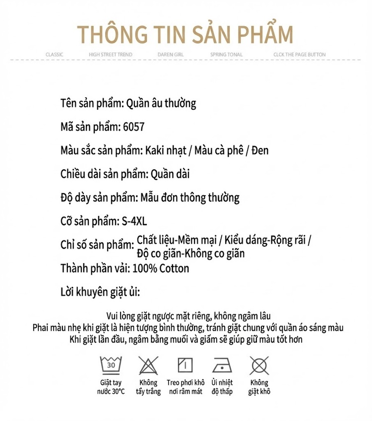 Quần Dài Nam Ống Rộng Lưng Thun Phong Cách Mỹ, Nhật Bản Màu Đen, Nâu, Kem chi tiết 11