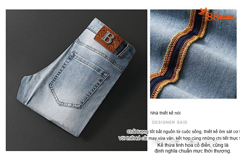Quần Jean Dáng Suông Nam Cotton Cao Cấp Màu Đen, Xám... chi tiết 31
