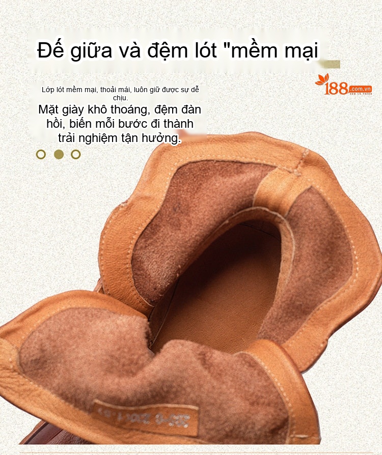 Giày Martin Nữ Da Bò Cổ Cao Phong Cách Anh Quốc Chiều Cao Đế Khoảng 5cm Màu Đen, Nâu chi tiết 5