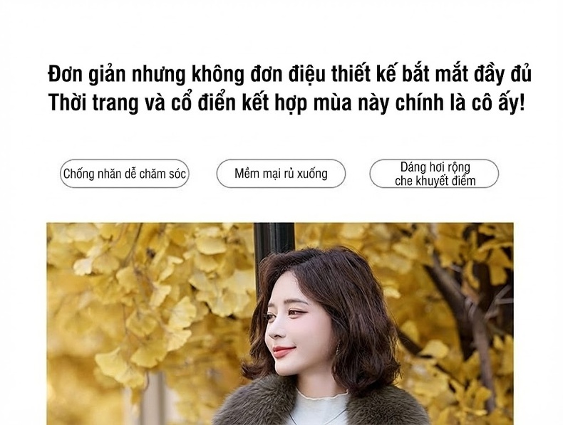 Áo Khoác Da PU Nữ Cổ Lông Dày Dặn Lót Lông Kiểu Bomber Màu Đen, Nâu chi tiết 4