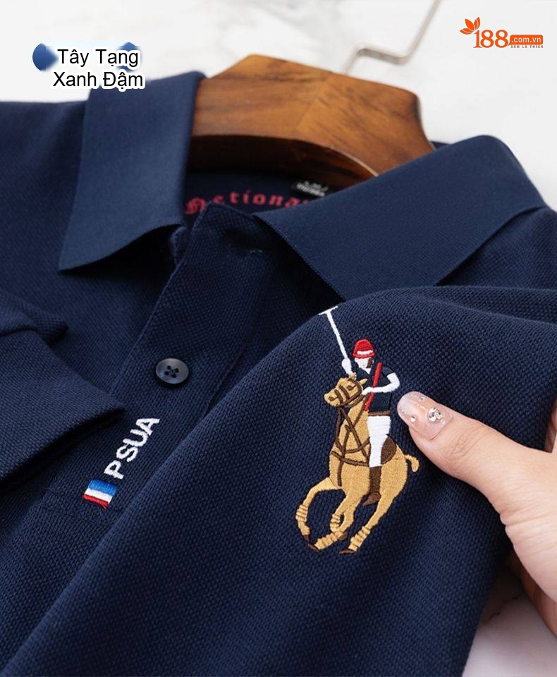 Áo Polo Tay Dài Nam Cotton Cổ Bẻ Dáng Ôm Mùa Thu Màu Cam, Đỏ, Be, Xám... chi tiết 42