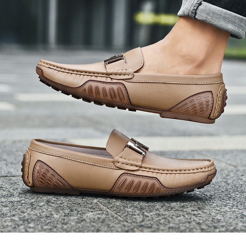 Giày Lười Nam Da Thật Thoáng Khí Chiều Cao Đế Khoảng 2cm Màu Đen, Nâu, Xanh Dương, Trắng... chi tiết 24