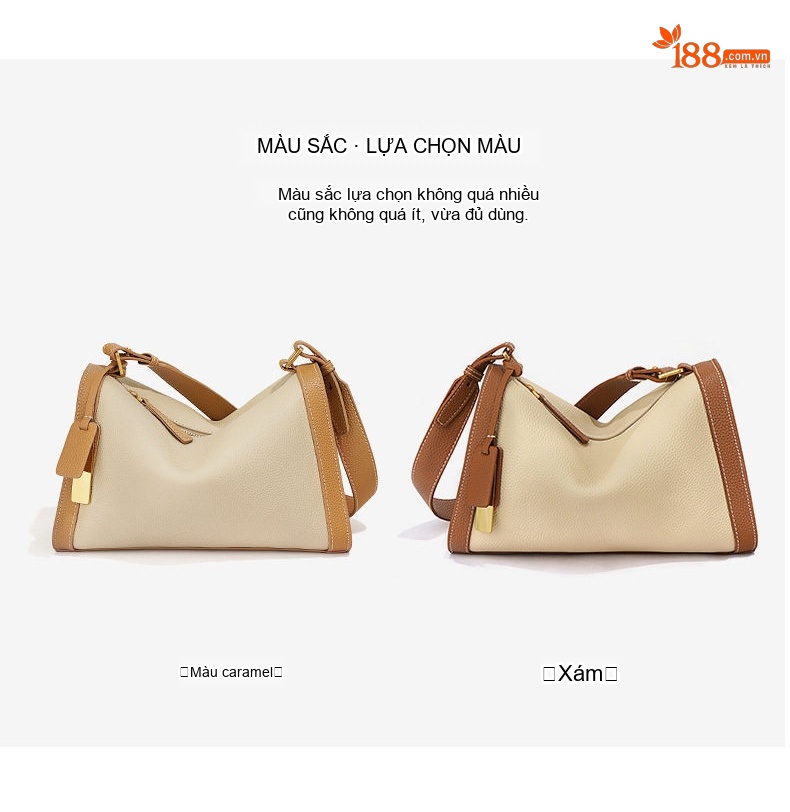 Túi Đeo Vai/Đeo Chéo Nữ Da Bò Cao Cấp Thiết Kế Pillow Bag Màu Trắng Ngà, Xanh Ngọc chi tiết 13