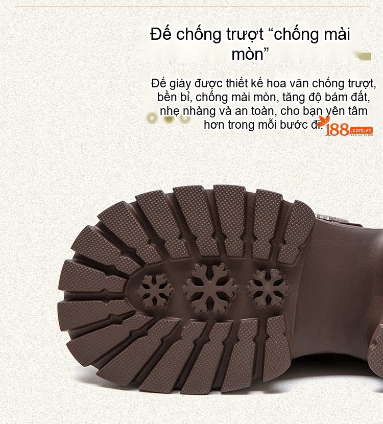 Giày Loafer Nữ Da Mờ Đế Bánh Mì Chiều Cao Đế Khoảng 5cm Màu Đen, Nâu chi tiết 6