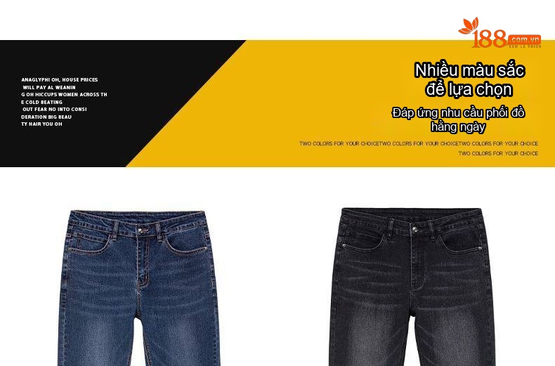 Quần Jean Nam Ống Đứng Cotton Dáng Rộng Co Giãn Thoải Mái Màu Xanh, Đen chi tiết 11
