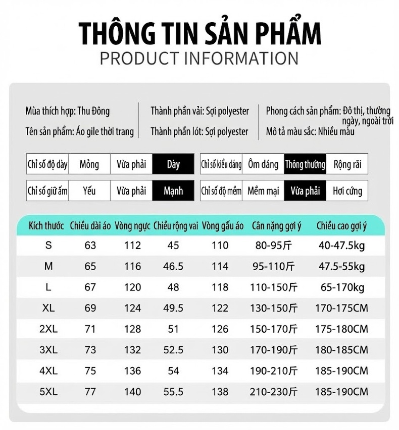 Áo Gile Phao Nam Nữ Mùa Đông Dáng Rộng Chống Thấm Nước Cổ Trụ Màu Trắng, Tím, Cam, Xanh... chi tiết 8
