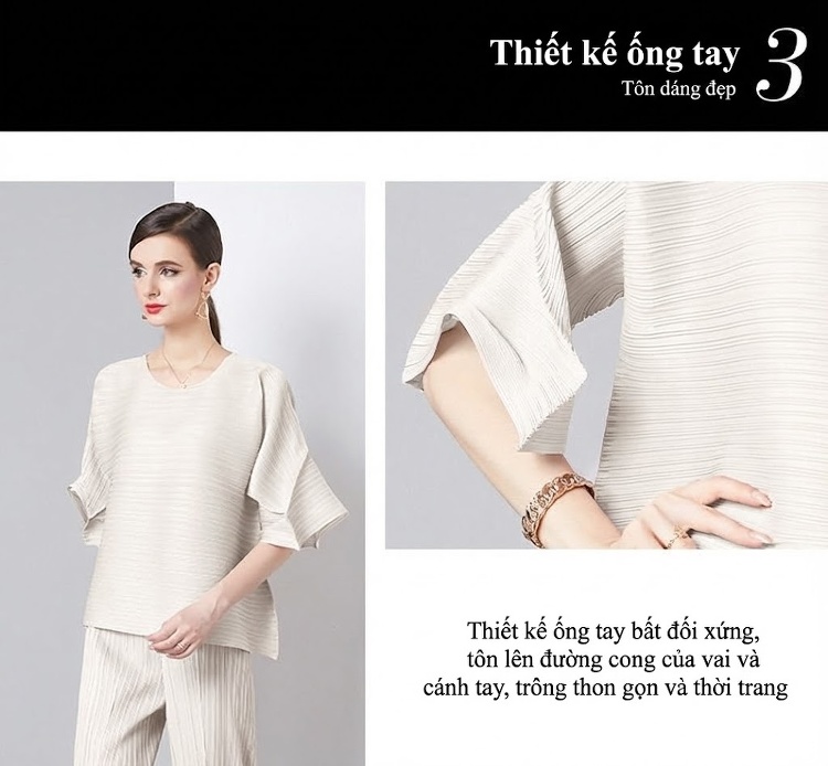 Bộ Quần Áo Nữ Mùa Hè Thiết Kế Tay Loa Cổ Tròn Co Giãn Quần Lửng Ống Nhỏ Màu Đen, Đỏ, Xám, Trắng... chi tiết 10