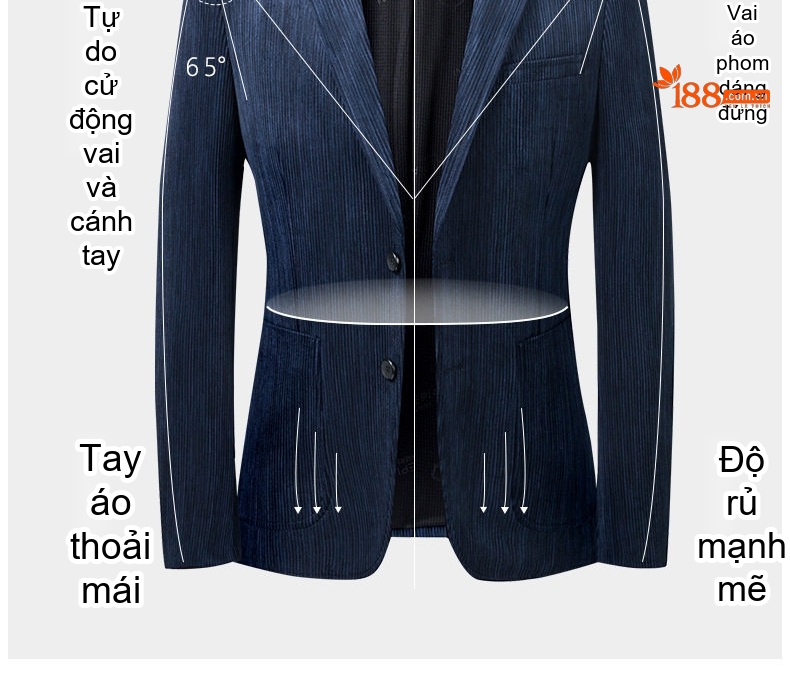 Áo Vest Nam Dáng Ôm Vải Nhung Gân Chống Nhăn Phong Cách Hàn Quốc Màu Nâu, Xanh Navy, Xám chi tiết 6