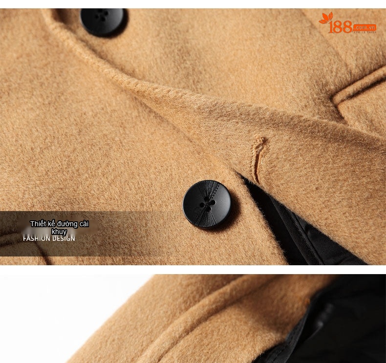 Áo Blazer Nam Len Lông Cừu Áo Vest Công Sở Thu Đông Lót Lông Vũ Màu Be chi tiết 18