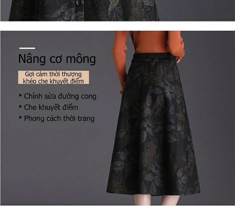 Chân Váy Chữ A Nữ Lưng Cao Họa Tiết Caro Thời Trang Thu Đông chi tiết 8