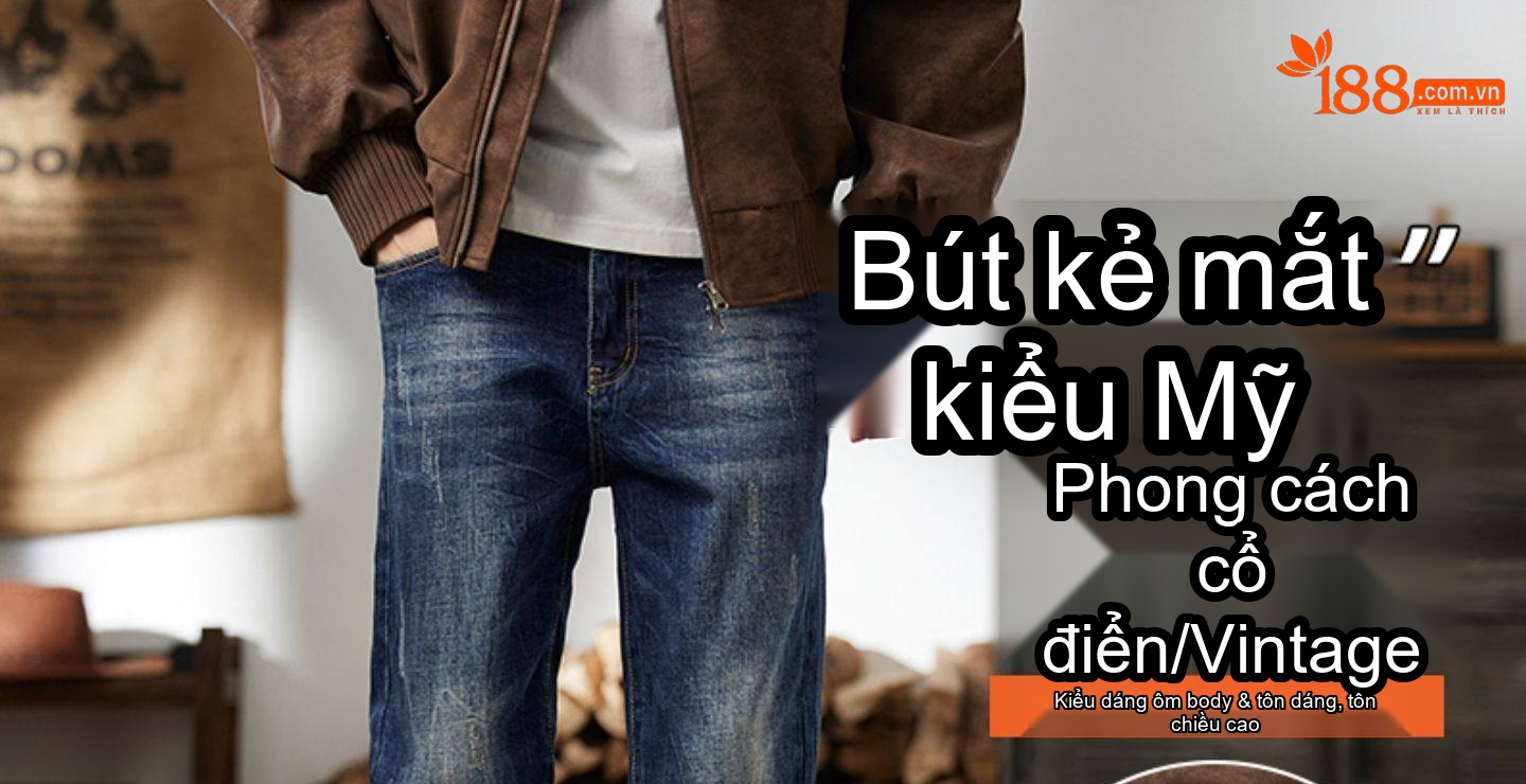 Quần Jean Nam Cotton Dáng Ôm Vừa Vặn Màu Xanh Denim