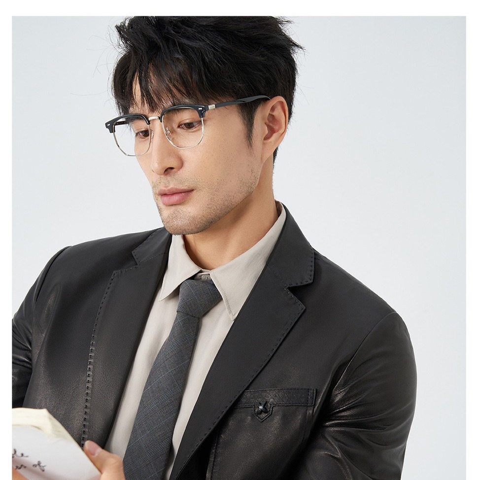 Áo Khoác Blazer Da Cừu Nam Kiểu Vest Công Sở Cao Cấp Màu Đen chi tiết 1
