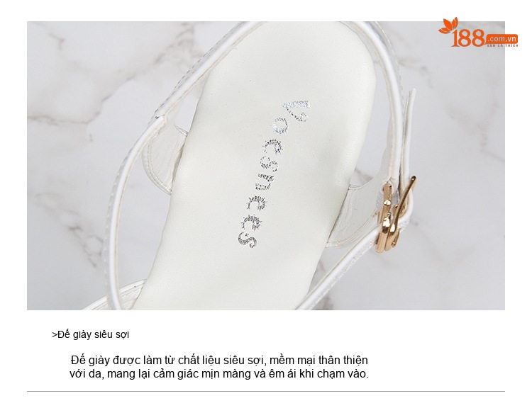 Giày Sandal Cao Gót Nữ Hở Mũi Quai Mảnh Gót Trong Suốt Gót Cao 11cm Màu Đen, Trắng, Đỏ, Vàng... chi tiết 6