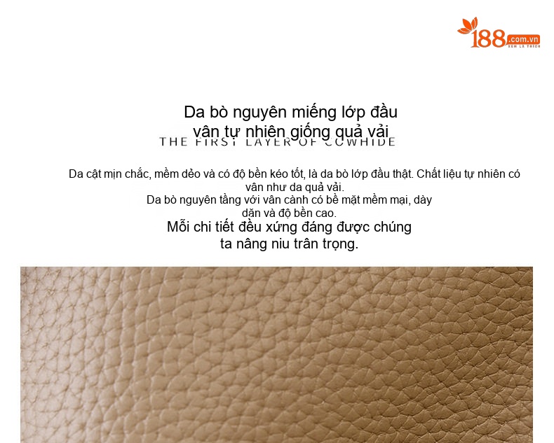Túi Tote Nữ Da Bò Thủ Công Cỡ Lớn Đeo Vai Đi Làm Màu Đen, Nâu chi tiết 4