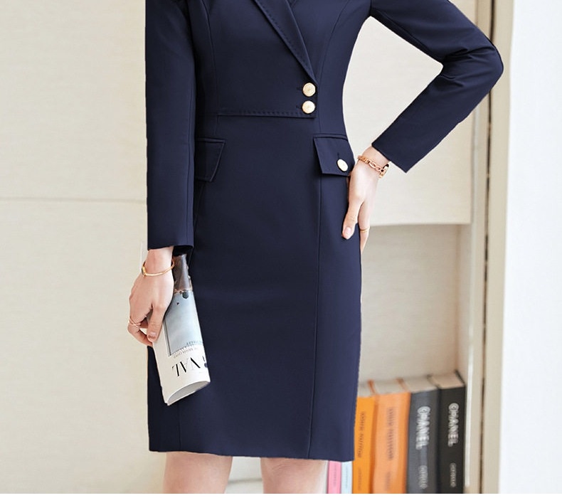 Váy Đầm Công Sở Dáng Vest Thanh Lịch Thiết Kế Hiện Đại Màu Kaki, Xanh Navy chi tiết 10