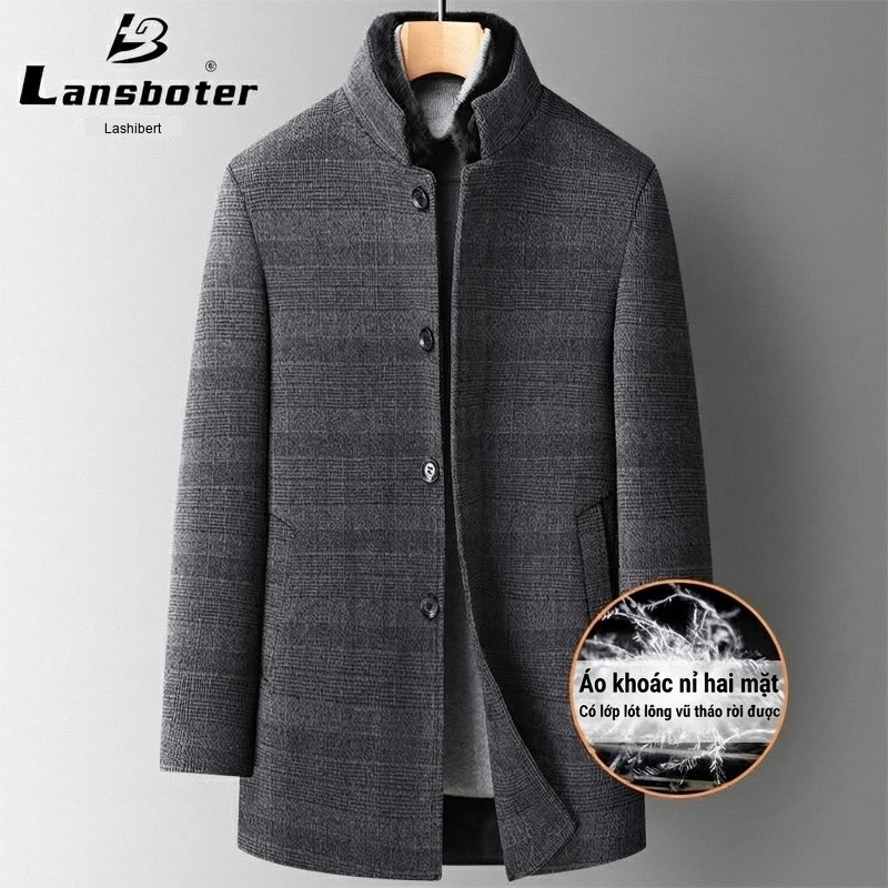 Áo Vest Nam Cổ Tàu Dáng Ôm Vừa Vặn Co Giãn Màu Xám chi tiết 8