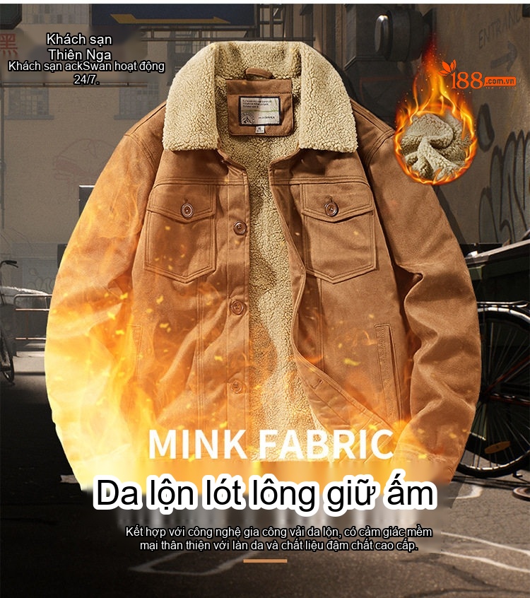 Áo Khoác Nhung Gân Tăm Nam Lông Cừu Non Dày Dặn Form Rộng Túi Hộp Màu Nâu, Vàng, Xám, Đen... chi tiết 7