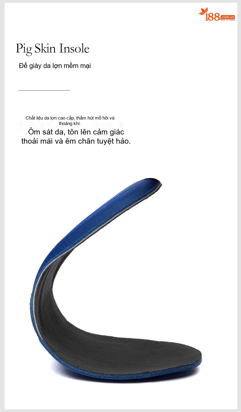 Giày Lười Nam Da Bóng Đế Dày Chiều Cao Đế Khoảng 4cm Màu Đen chi tiết 6