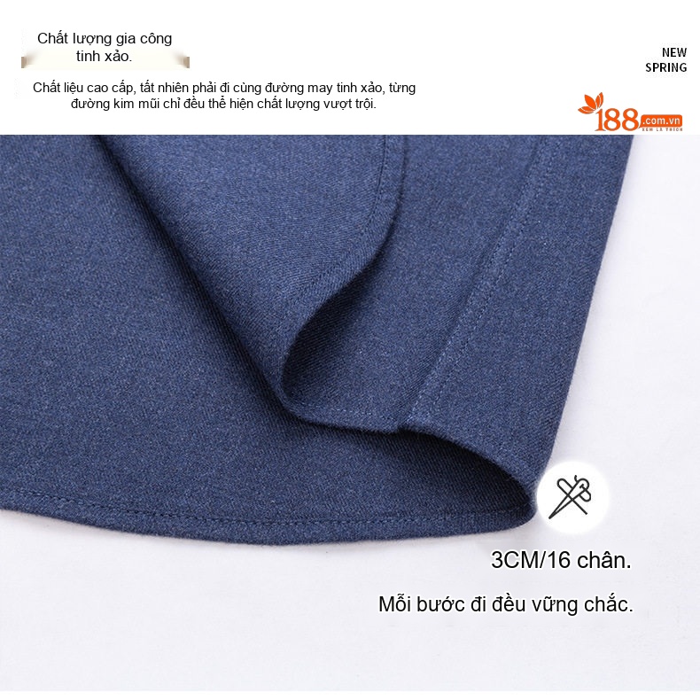 Áo Sơ Mi Nam Tay Dài Cotton Mài Lông Màu Xám, Đỏ, Xanh Dương, Xanh Lá... chi tiết 5