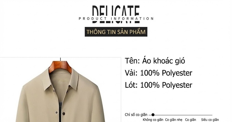 Áo Khoác Gió Nam Dáng Dài Vừa Cổ Bẻ Chống Nhăn Phong Cách Thanh Lịch Màu Be, Xanh Navy chi tiết 2