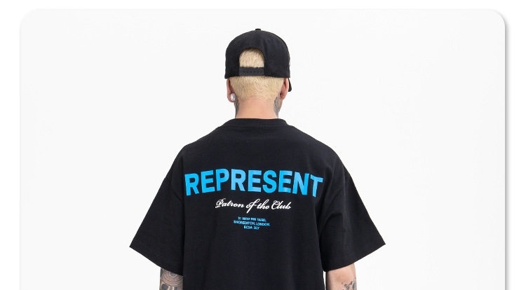 Áo Thun Tay Ngắn Nam In Chữ FG Represent Phong Cách Streetwear Màu Đen, Trắng chi tiết 9