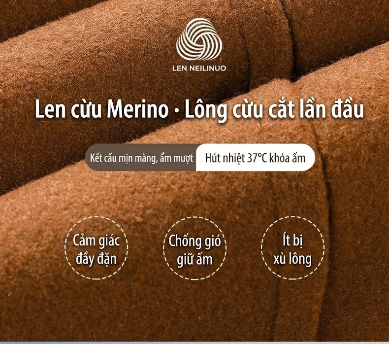 Áo Khoác Dạ Nam Lông Cừu Hai Cổ Áo Dáng Ôm Chống Lạnh Màu Đen, Nâu, Xám, Xanh Navy chi tiết 4