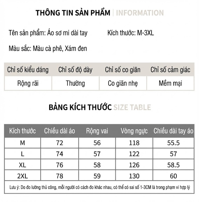 Áo Sơ Mi Dài Tay Nam Bề Mặt Vải Gân Sọc Dáng Rộng Phong Cách Retro Màu Đen, Nâu chi tiết 4