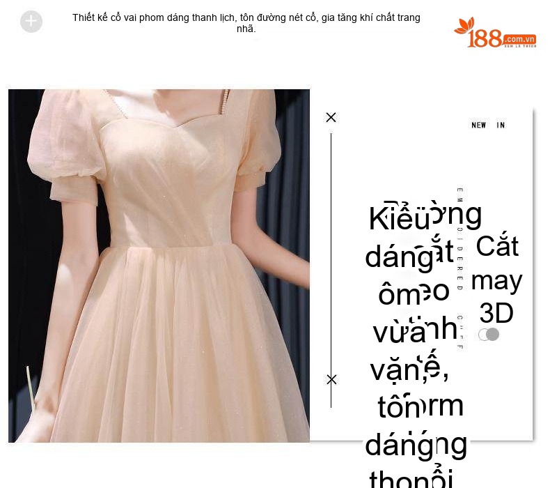 Váy Dạ Hội Nữ Màu Champagne Thiết Kế Sang Trọng Nhẹ Nhàng Cho Học Sinh, Sinh Viên, Dự Tiệc, Lễ Tốt Nghiệp chi tiết 9