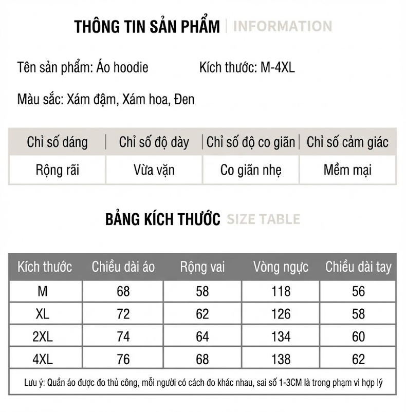 Áo Hoodie Nam Nữ Form Rộng Dáng Oversize Cotton Dày Dặn Màu Đen, Xám, Ghi chi tiết 5