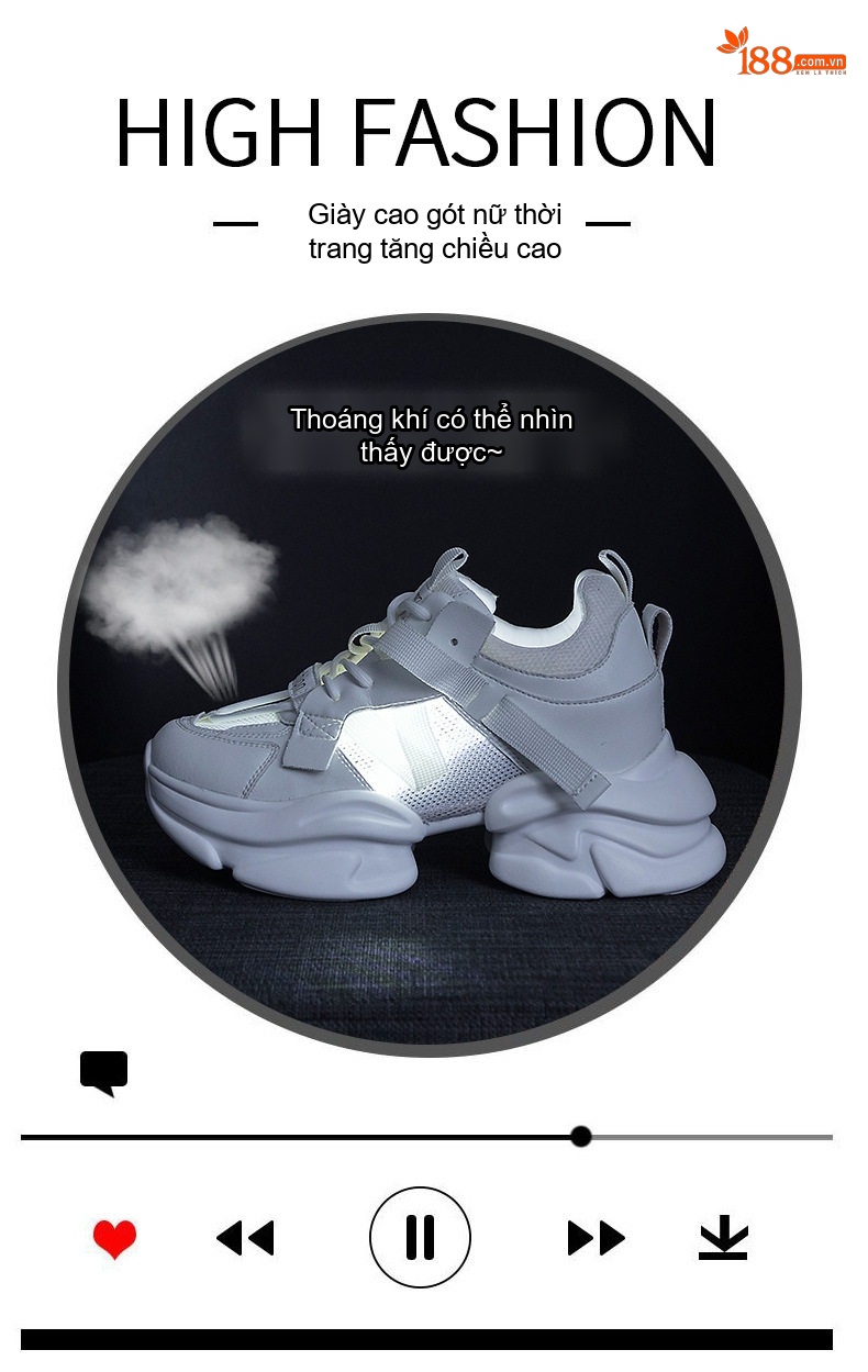 Giày Sneaker Nữ Da Mềm Đế Dày Phong Cách Ulzzang Chiều Cao Đế Khoảng 5cm Màu Trắng, Kem, Hồng chi tiết 15