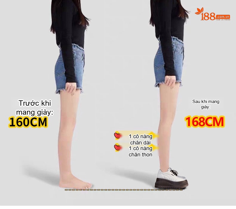 Giày Loafer Nữ Đế Bánh Mì Chiều Cao Đế 8cm Đính Đá Thời Trang Màu Đen, Trắng chi tiết 5