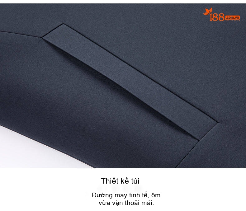 Áo Khoác Nam Mỏng Cổ Trụ Dáng Suông Phong Cách Lịch Sự Màu Xanh Navy, Kem chi tiết 27