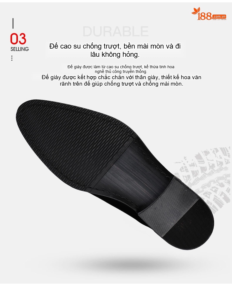 Giày Lười Nam Da Bò Mũi Nhọn Thoáng Khí Chiều Cao Đế Khoảng 3cm Màu Nâu, Đen chi tiết 4
