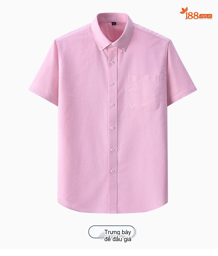 Áo Sơ Mi Tay Ngắn Nam Cotton Oxford Màu Trắng, Xanh Dương, Xanh Mint, Hồng... chi tiết 28