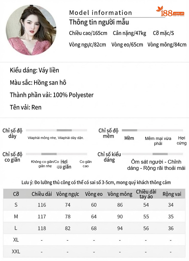 Váy Ôm Body Nữ Dáng Dài Tay Dài Ren Đuôi Cá Thắt Eo Màu Hồng Đất chi tiết 2