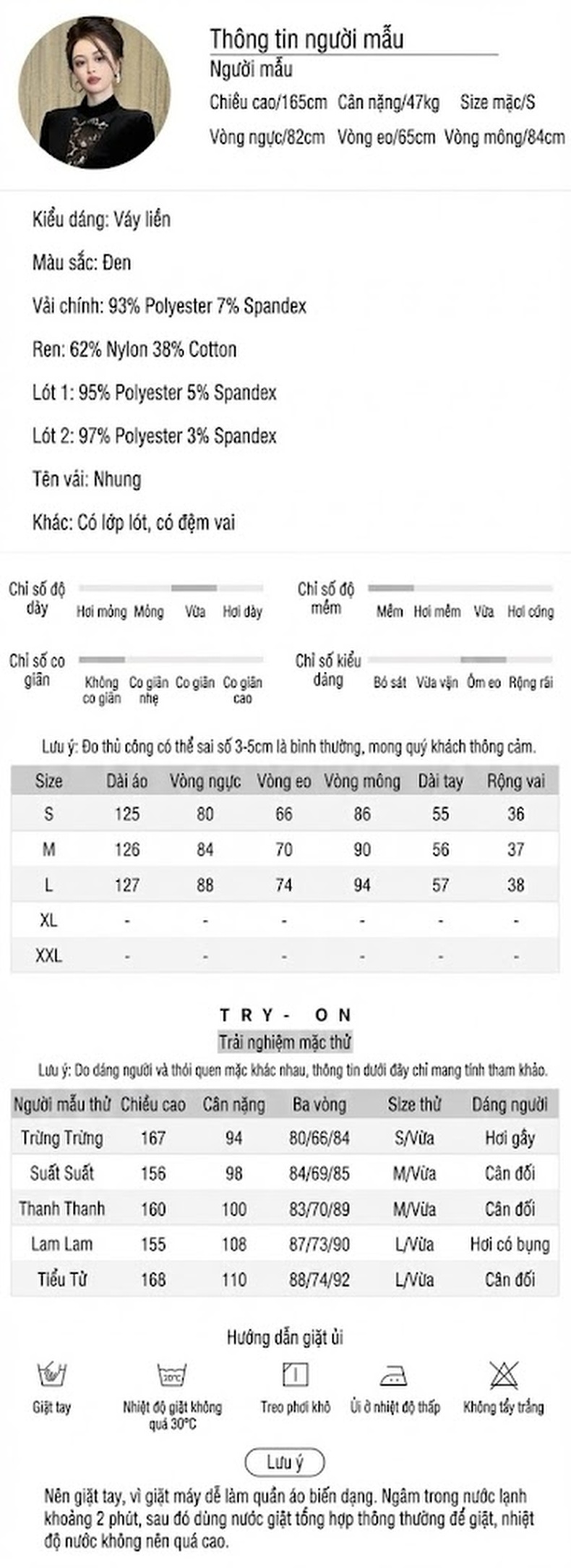 Váy Đầm Dự Tiệc Nữ Nhẹ Nhàng Thanh Lịch, Cổ Cao, Tay Dài, Lụa Nhung Phối Ren Đuôi Cá Màu Đen chi tiết 2