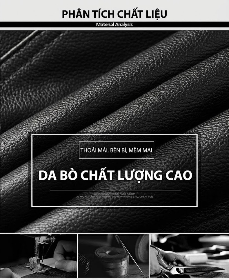 Áo Khoác Da Thật Nam Lót Lông Cừu Cổ Bẻ Dáng Ngắn Màu Đen chi tiết 5